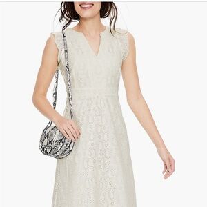 Boden Ivory Floral Eyelet Midi Dress